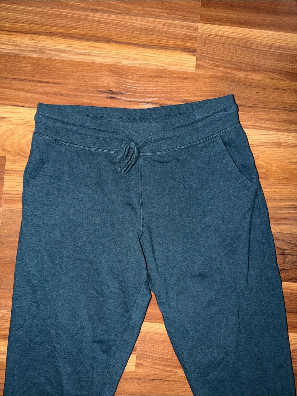 PACT Organic Cotton Ruched Jogger Pants – Size M – Deep Teal - Picture 2 of 6